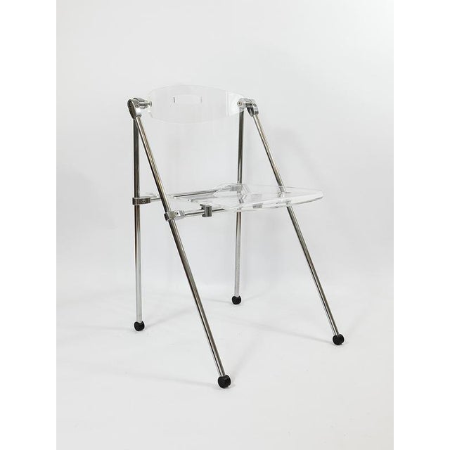 Postmdern Acrylic & Chrome Folding Chair in the style of Piretti Castelli, Italy, 1980s For Sale - Image 13 of 18