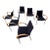 Set of 6 Dining Chairs in Black, Chrome and Wood For Sale