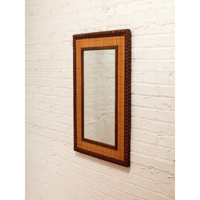 Mid 20th Century Vintage Bamboo and Rattan Mirror For Sale - Image 5 of 12