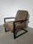 Industrial Lounge Chair with Taupe Upholstery & Black Metal Frame For Sale - Image 5 of 5