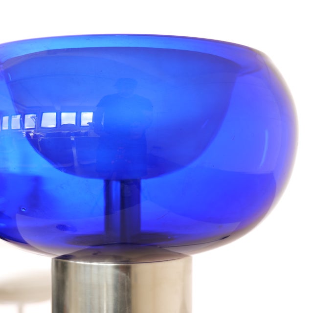Space Age Cobalt Blue Glass Lamp from Doria Leuchten, 1970s For Sale - Image 4 of 10