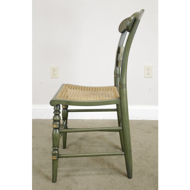 Hitchcock Green Painted "Thomas Jefferson's Monticello" Cane Seat Side