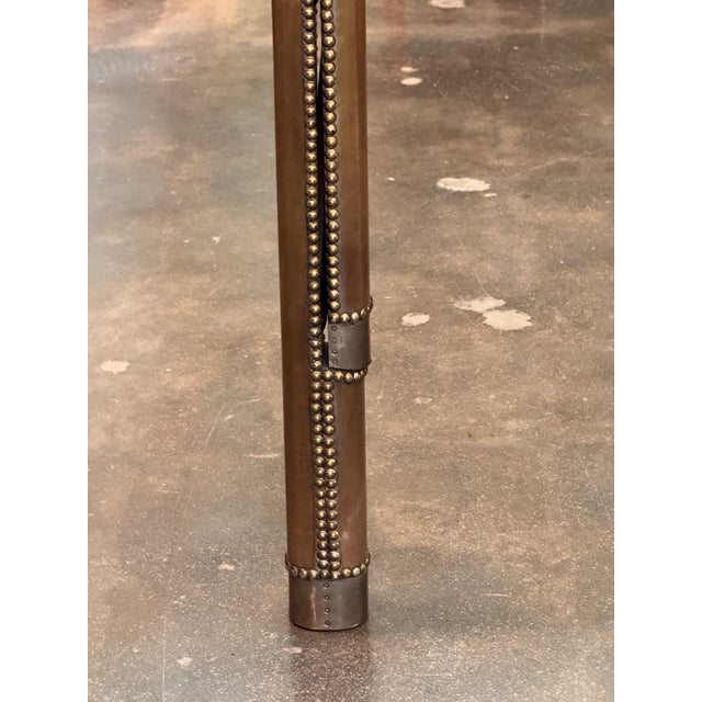 British Leather and Brass Studded Elephant Ladder For Sale - Image 11 of 15