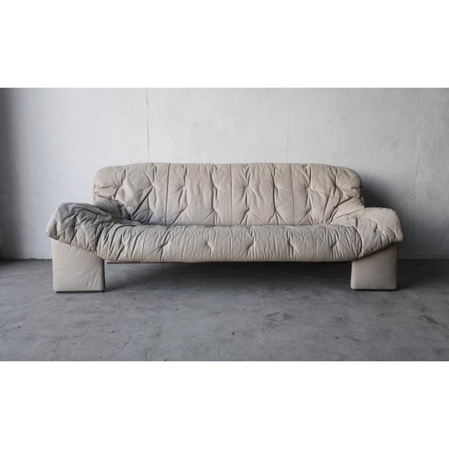 Contemporary 1970s Post Modern Leather Sofa by Intertime Switzerland For Sale - Image 3 of 8