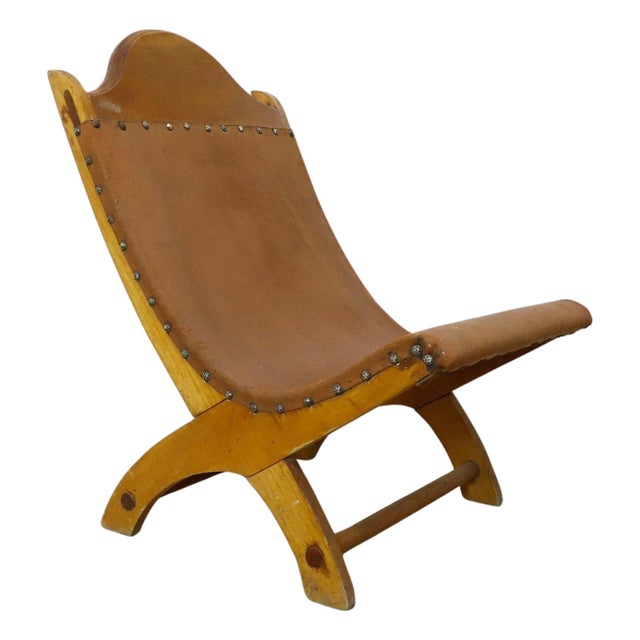 Small Vintage Mexican Butaque Chair, in the Style of Clara Porset For Sale