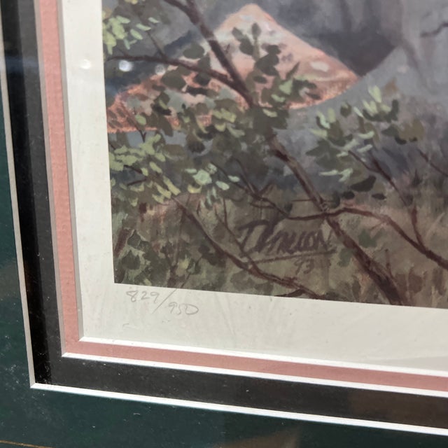 Blue 1990 Original Print Numbered Signed Framed by Dale Gallon Titled Not a Man Wavered For Sale - Image 8 of 12