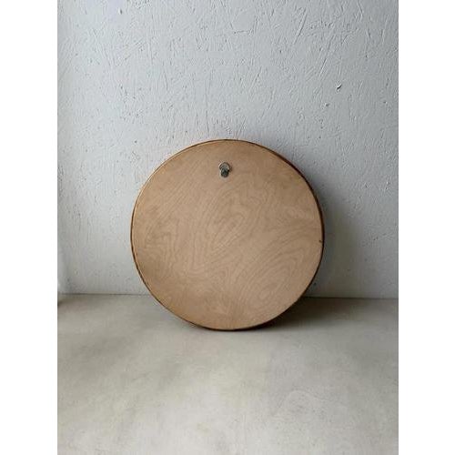 Wood Scandinavian Round Pine Mirror, 1960s For Sale - Image 7 of 8