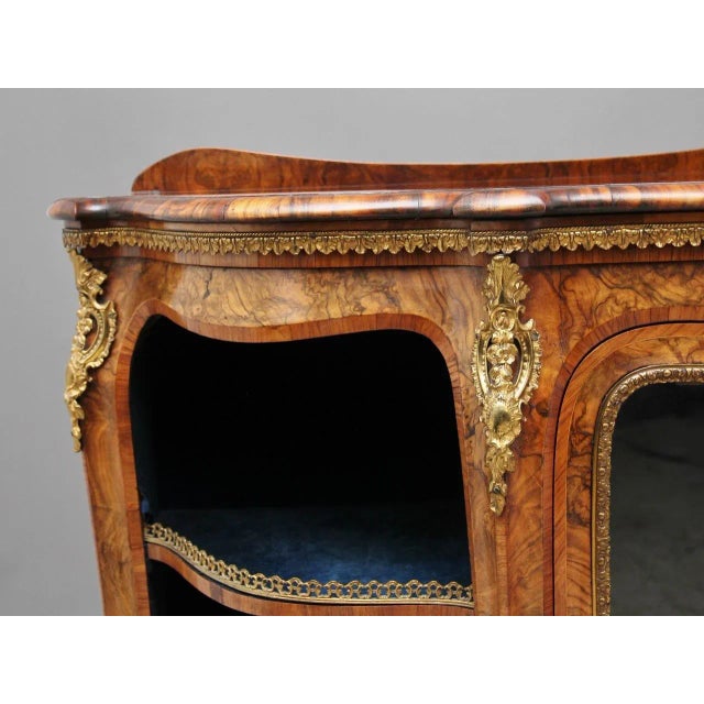 Brown 19th Century Burl Walnut Credenza For Sale - Image 8 of 18