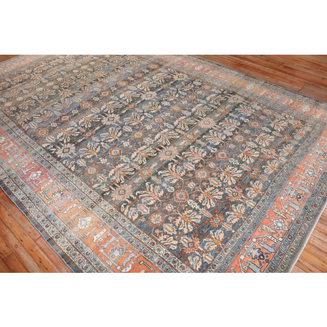 Textile Early 20th Century Persian Bibikabad Room Rug - 8' x 12'2" For Sale - Image 7 of 11