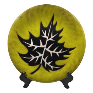 Plate with Maple Leaf by Jean Picart Ledoux For Sale