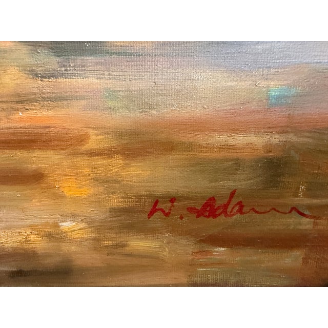 Large Floral Still Life Original Oil Painting on Canvas Signed W. Adams Framed For Sale In Jacksonville, FL - Image 6 of 8