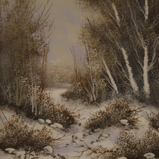 Italian Artist, Winter Landscape, 1970, Oil on Canvas, Framed For Sale - Image 4 of 16