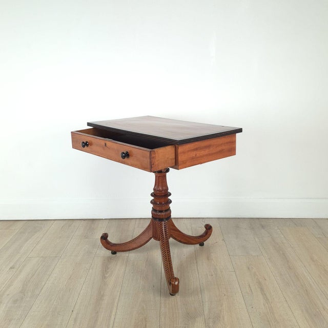 English Anglo-Indian Satinwood and Ebony Writing Table, Circa 1830 For Sale - Image 3 of 12