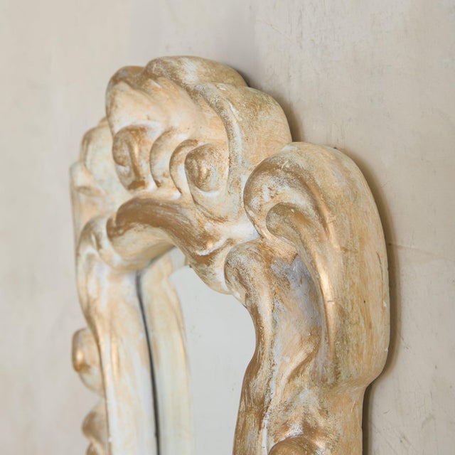 1940s French Petite Plaster Wall Mirror, 1940s For Sale - Image 5 of 9