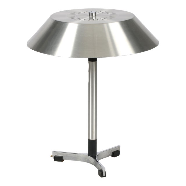 Vintage President Aluminum Table Lamp by Jo Hammerborg for Fog & Mørup, 1960s For Sale
