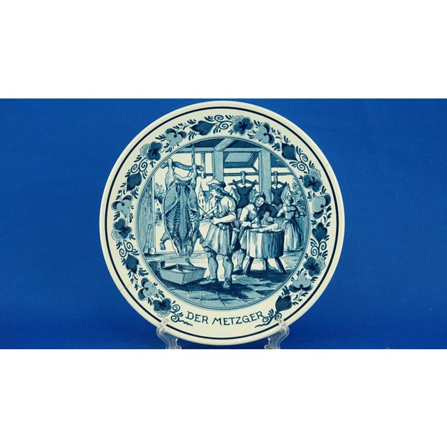 20th Century Dutch Porcelain Plates by Royal Goedewaagen of Delft Blue, Holland, 1940s, Set of 3 For Sale - Image 4 of 18