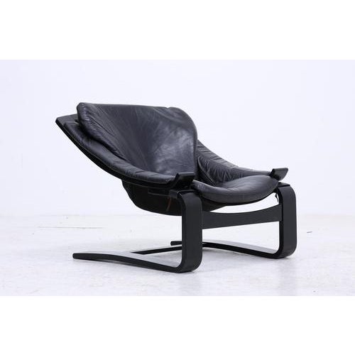 Vintage Lounge Chair in Leather, 1970s For Sale - Image 12 of 14