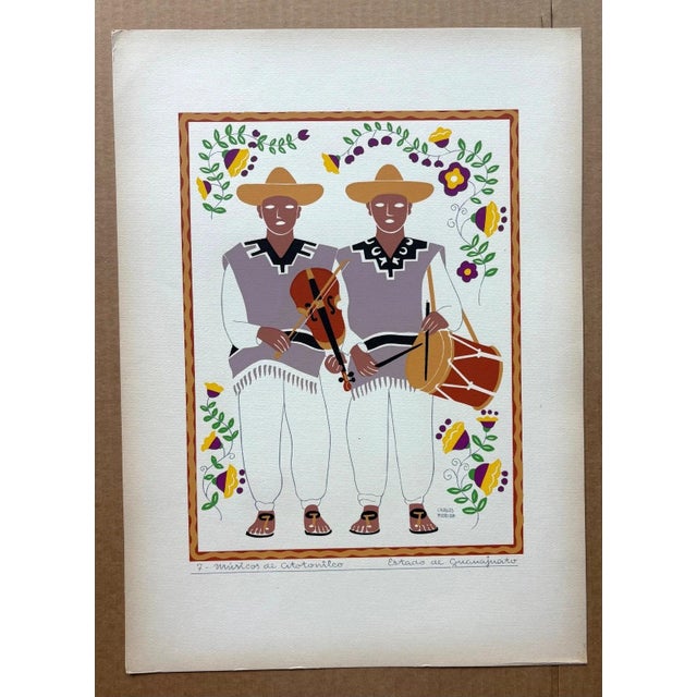 Up for sale is this gorgeous silkscreen print by Carlos Mérida, from Trajes Regionales Mexico, a limited portfolio...