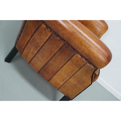 Vintage Dutch Cognac Club Chair in Leather For Sale - Image 14 of 18