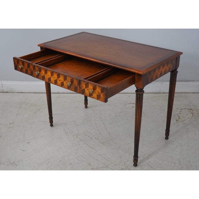 French Theodore Alexander Mahogany Leather Desk & Chair For Sale - Image 3 of 18