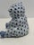 Mid-Century Modern Vintage Herend Style Andrea by Sadek Hand Painted Blue & White Fishnet Sitting Bear Figurine For Sale - Image 3 of 7
