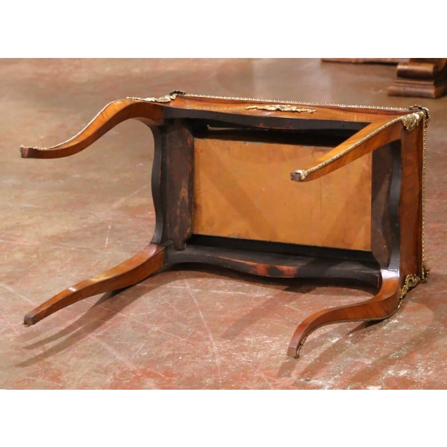 19th Century French Louis XV Veneer Jardinière With Bronze Ormolu Mounts & Zinc Tray For Sale - Image 17 of 17