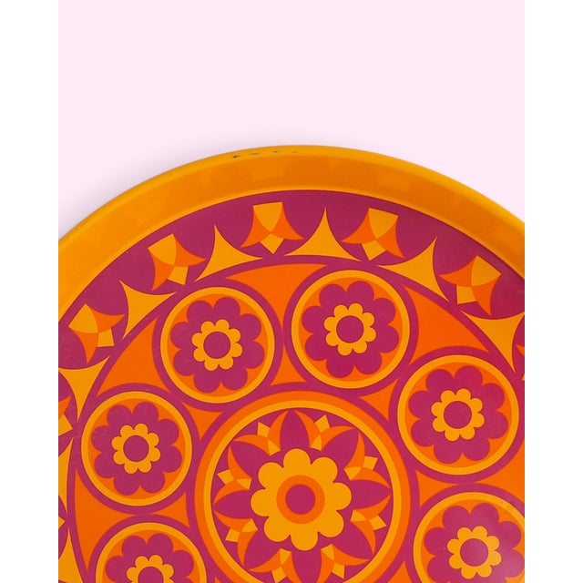 Orange Vintage Tray from Elite Trays, United Kingdom, 1970s For Sale - Image 8 of 11