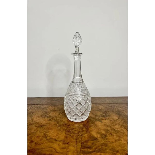 Antique Cut Glass Decanter, 1900 For Sale - Image 4 of 5