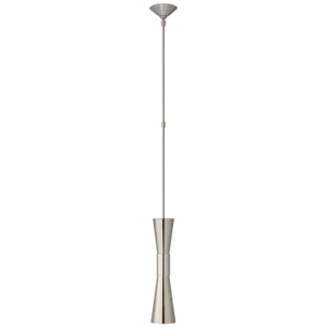 AERIN for Visual Comfort Signature Clarkson Medium Narrow Pendant in Polished Nickel & Polished Nickel