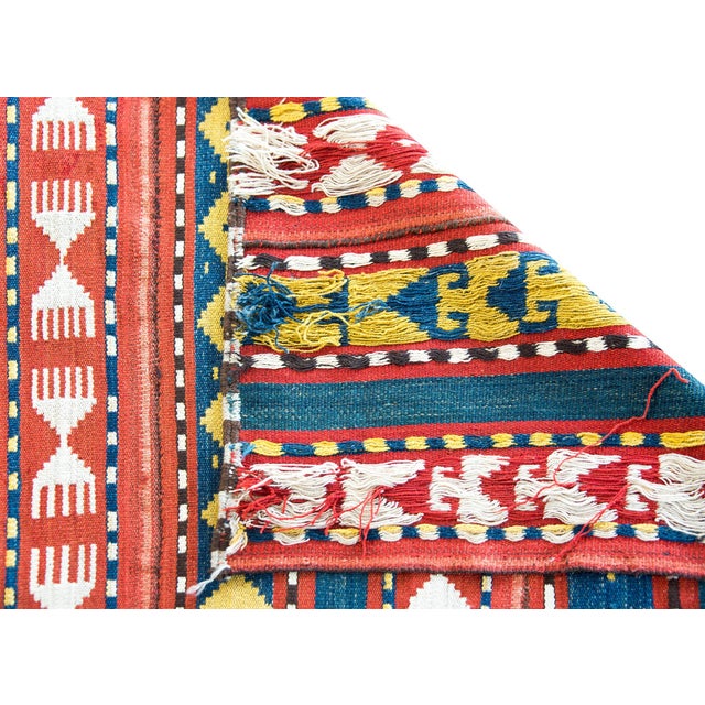 Tribal Early 20th Century Persian Jajim Rug For Sale - Image 3 of 14