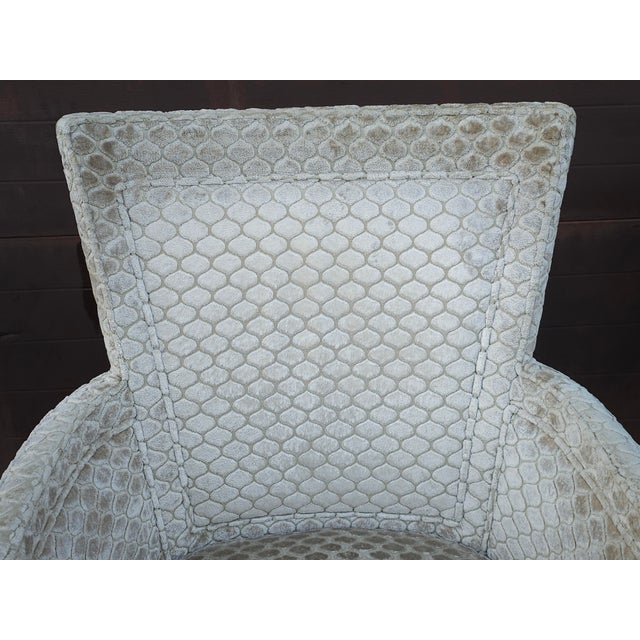 Late 20th Century Pair Hickory Chair Mto Zoffany Ocelot Velvet Upholstered and Walnut Armchairs For Sale In Washington DC - Image 6 of 11