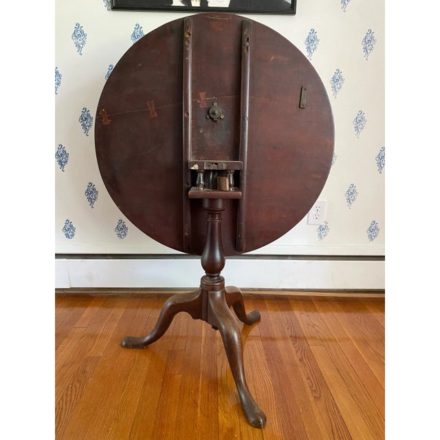 Antique Mid-1700s British Rococo Mahogany Tilt-Top Table For Sale - Image 9 of 12