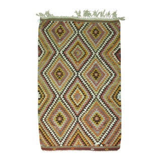 Vintage One of a Kind Turkish Kilim Flatweave. - 5' x 5'7" For Sale