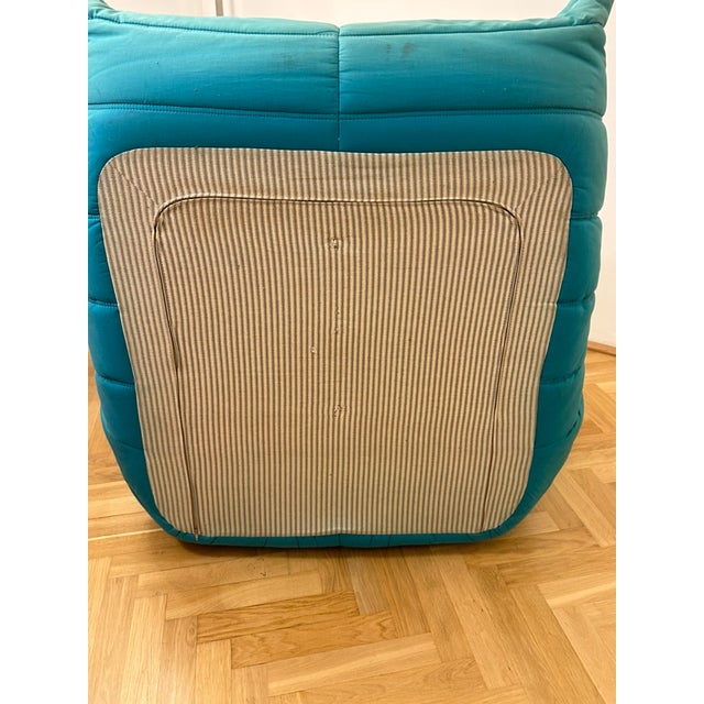 Turquoise Togo Armchair by Michel Ducaroy for Ligne Roset, 1970s For Sale - Image 9 of 11