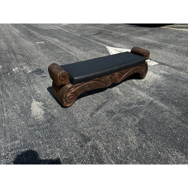 Vintage Witco Tiki Wood Carved Bench Mid Century Modern | Chairish