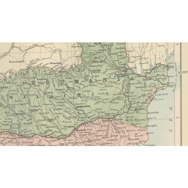 Late 19th Century Antique Map of Turkey in Europe,1884 For Sale - Image 5 of 9