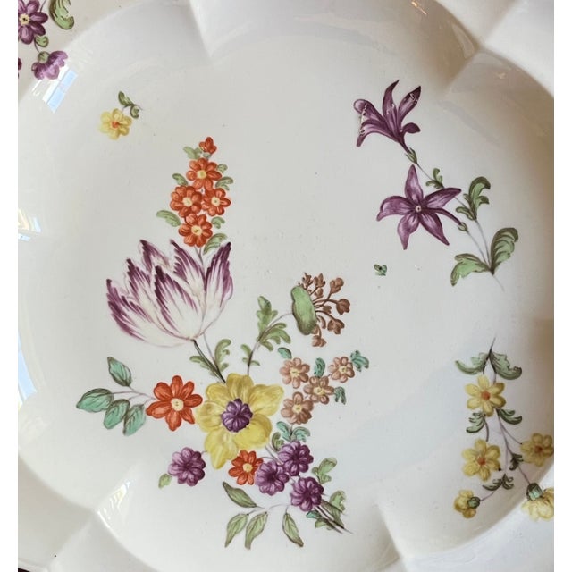 Antique 18th century Vienna porcelain round charger platter with floral decoration. Hand painted with bouquets and...
