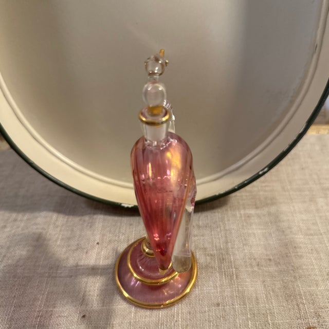 Late 20th Century Vintage Flamingo Glass Perfume Bottle With Stopper For Sale - Image 5 of 9