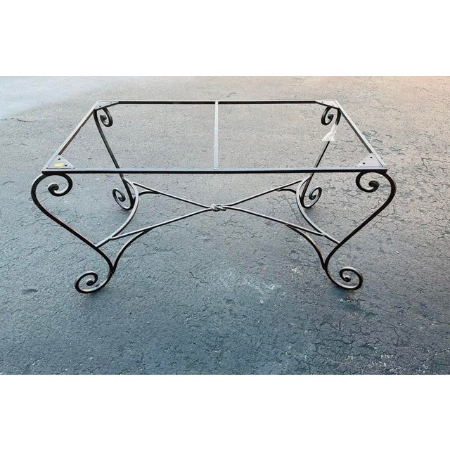 1990s French Handcrafted Live Edge and Wrought Iron Base Dining Table For Sale - Image 11 of 11