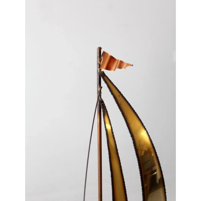 Mid Century Brass Sailboat Sculpture For Sale - Image 10 of 13