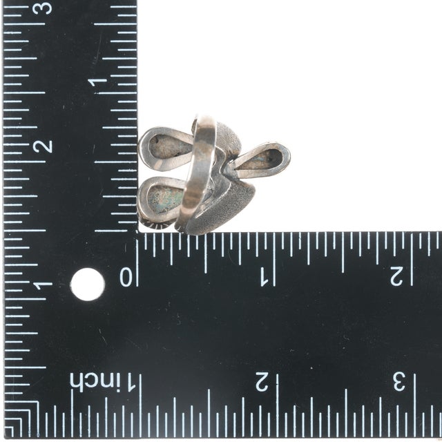 Sz6 Barbaros Yasar Bora Sterling turquoise freeform ring For Sale - Image 9 of 10