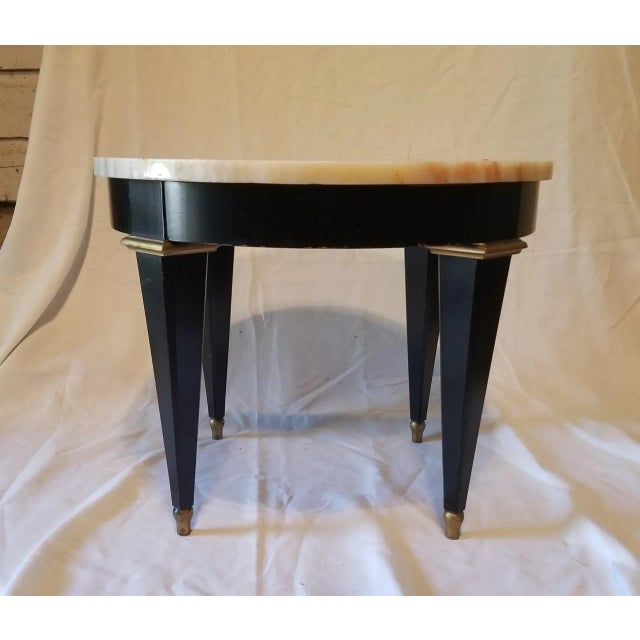 Art Deco 1950s Round Marble-Top Low Table by Baker For Sale - Image 3 of 10
