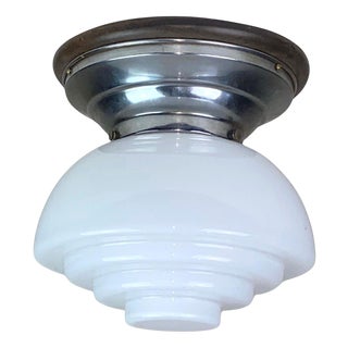 Art Deco Chrome Ceiling Light, 1930s For Sale