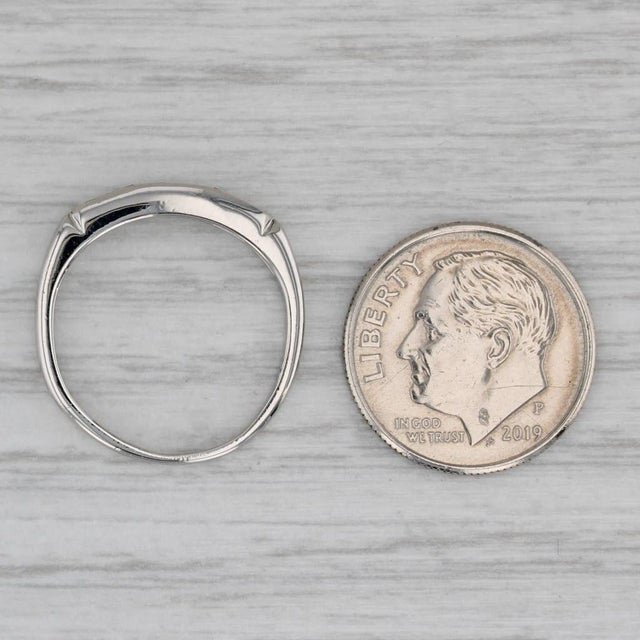 0.12ctw Diamond Wedding Band Platinum Size 5.75 Stackable Ring For Sale - Image 9 of 9