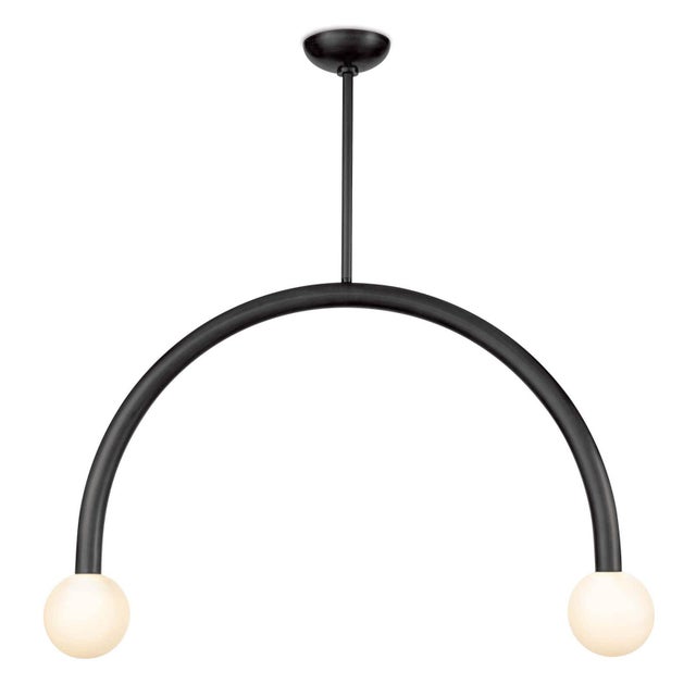 Metal Regina Andrew Happy Steel Pendant, Large, Oil Rubbed Bronze For Sale - Image 7 of 7