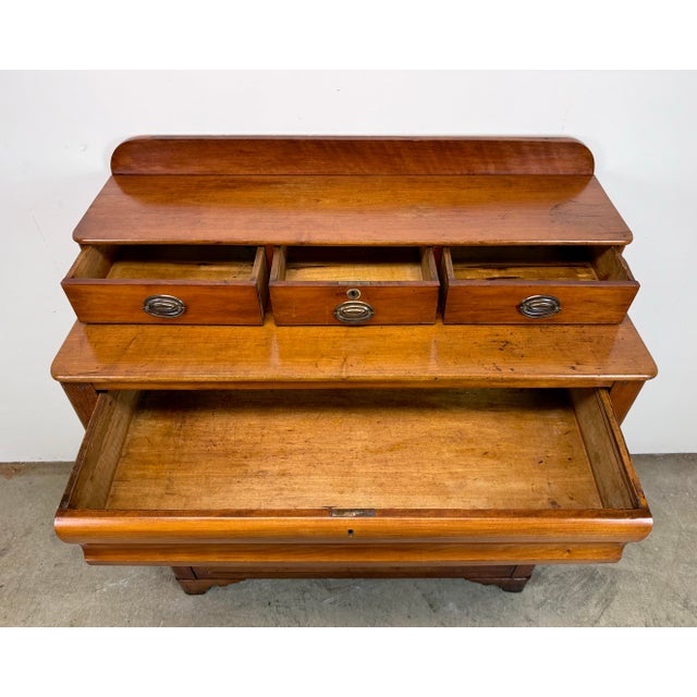 Late 19th Century Early American 19th Century Victorian / Empire Style Step Back Chest of Drawers in Southern Yellow Pine For Sale - Image 5 of 12