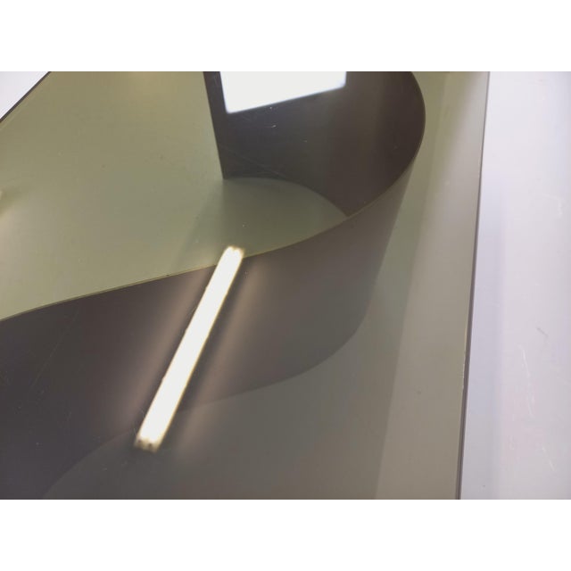 Vintage Space Age Rectangular Coffee Table in Steel and Smoked Glass, 1970s For Sale - Image 10 of 17