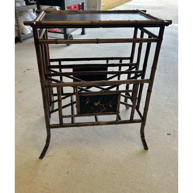 Late 19th Century 19th Century Tiger Bamboo Chinoiserie Side Table For Sale - Image 5 of 6