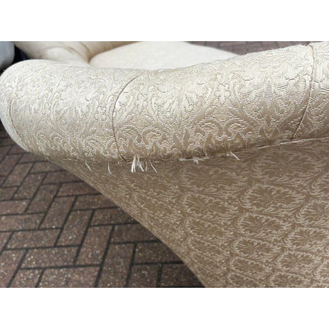 Victorian Sofa with Buttoned Back, Cabriole Legs & Brass Castors For Sale - Image 14 of 18