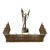 Vintage 19th Century English 5-Piece Ornate Brass Pierced Fireplace Fender and Tool Companion Set For Sale